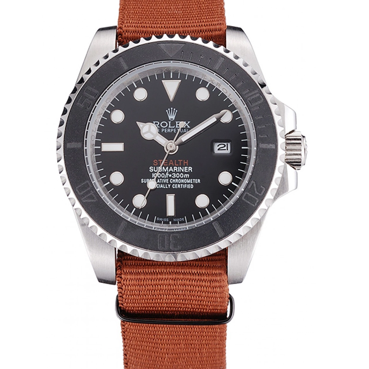 Rolex aaa copy Submariner Band Fabric MK III Brown 621387 Rolex STEALTH rl425 0804